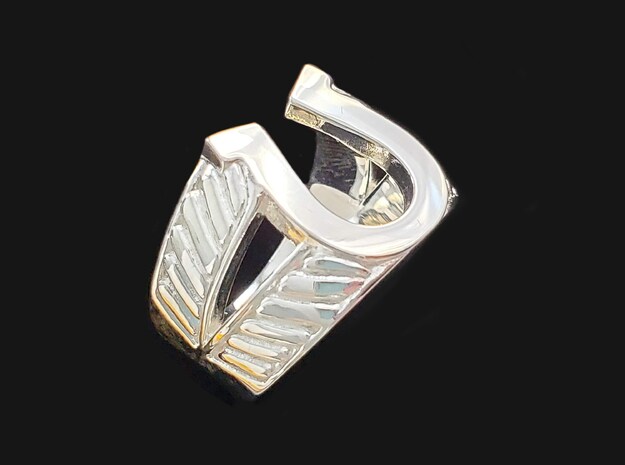 Horseshoe Ring, US size 5 1/2 in Polished Silver
