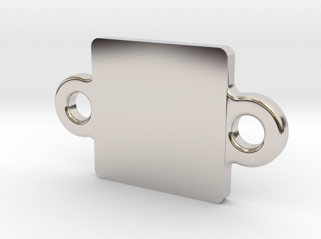 custom photo square pendant in Rhodium Plated Brass