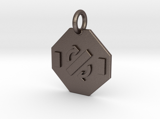 Pendant Faraday's Law B in Polished Bronzed-Silver Steel