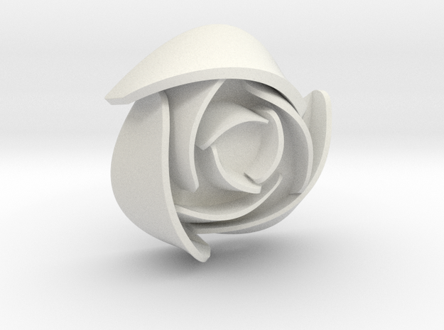 50mm Rose No Hoop in White Natural Versatile Plastic