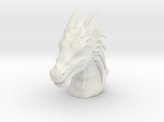 Dragon Bust in White Natural Versatile Plastic