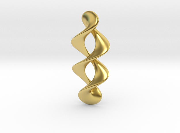 Spiral Pendant V1 in Polished Brass
