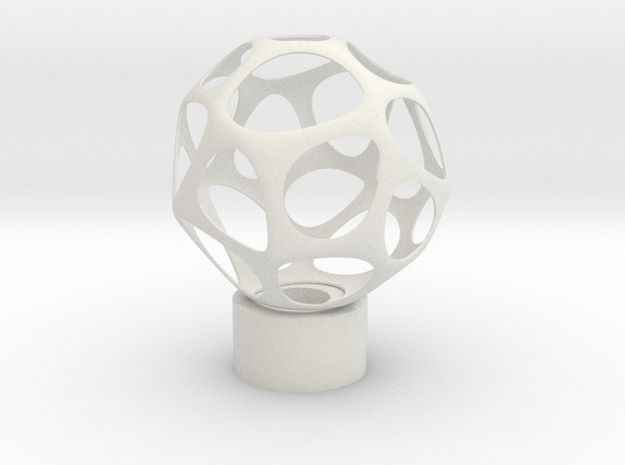 Lamp Voronoi Sphere in White Natural TPE (SLS)