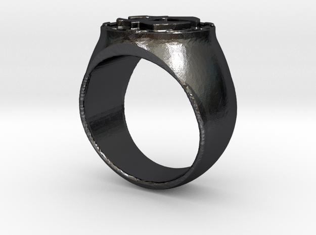 Hercules RING Size 12 in Polished and Bronzed Black Steel