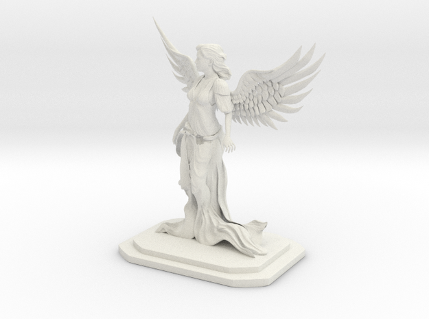 Angel Sculpture in White Natural Versatile Plastic