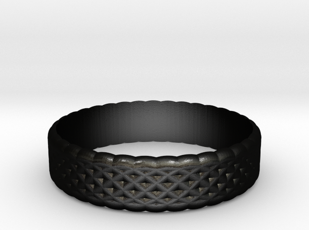 Weaved Ring in Matte Black Steel
