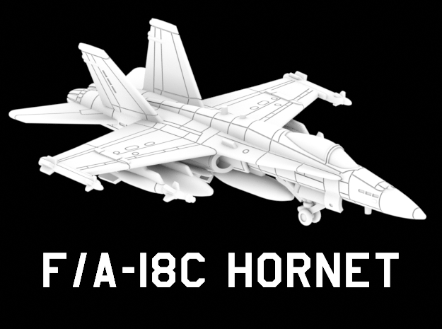 F/A-18C Hornet (Loaded) in White Natural Versatile Plastic: 1:220 - Z