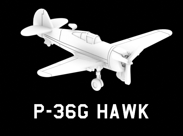 P-36G Hawk in White Natural Versatile Plastic: 1:220 - Z