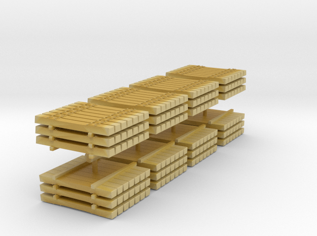 Stack of Sleepers - 3 rows, no wood ontop- N gauge in Tan Fine Detail Plastic