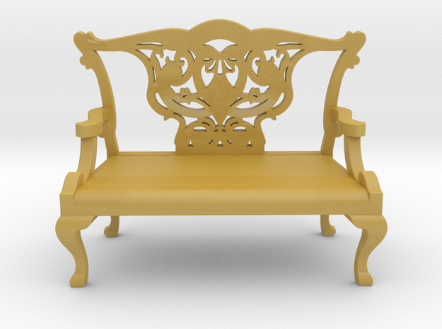148 Mini Chippendale Mahogany Settee Chair -Cutout in Tan Fine Detail Plastic
