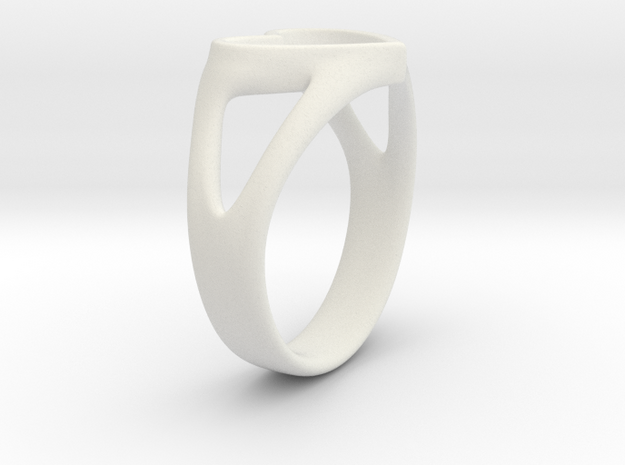 Silvia Heart ring in White Natural Versatile Plastic