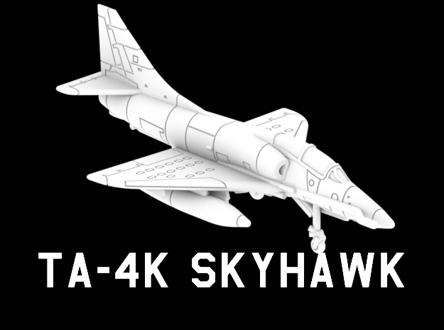 7cm TA-4K Skyhawk (Loaded/Gear Up) in White Natural Versatile Plastic: Large