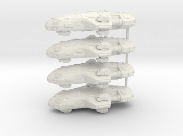 Kushan Multigun Corvette Fleet-Scale (x4) in White Natural Versatile Plastic