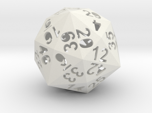 48-side dice (hollow) in White Natural Versatile Plastic