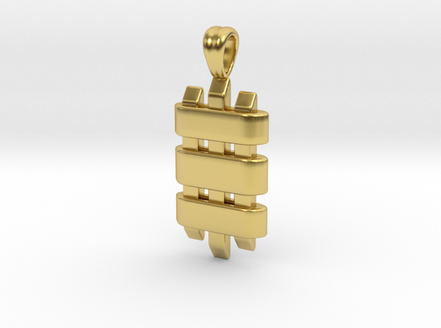 Squared pendant in Polished Brass