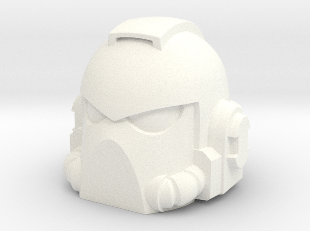 Space Marine First Born Helmet for Lego Minifig in White Processed Versatile Plastic