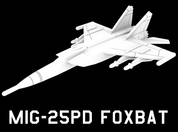 1:500 Scale MiG-25PD (Loaded, Gear Up) in White Natural Versatile Plastic