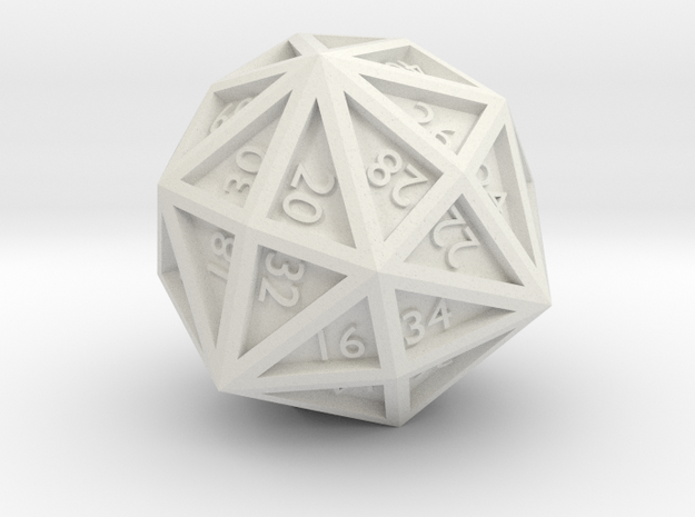 d48 - Disdyakis Dodecahedron in White Natural Versatile Plastic