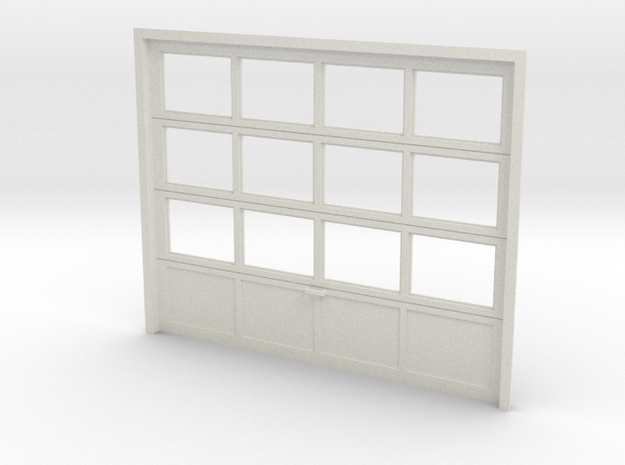 10' x 8' Sectional Garage Door (1:24 Scale) in White Natural Versatile Plastic: 1:24