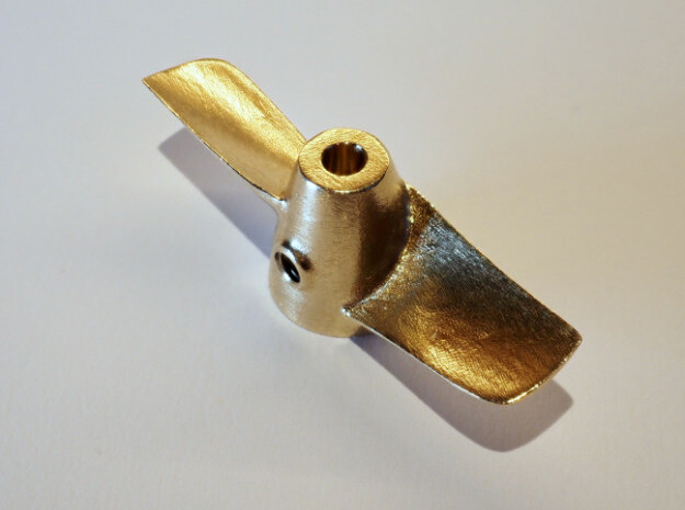 Propeller für Ein-Mann-Uboot Delphin 1:12  in Natural Brass