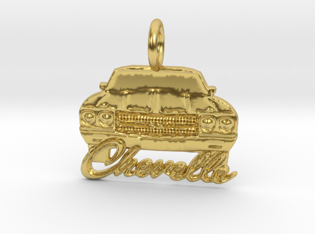 1970 Chevelle Pendant Charm Nova,Camaro,Impala,Gif in Polished Brass