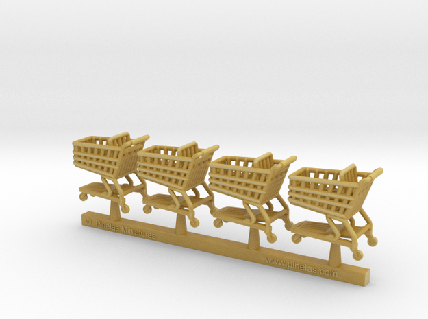 Shopping cart in 1:87 scale. in Tan Fine Detail Plastic
