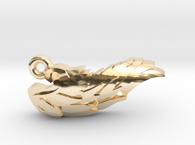 Angle Wing Left in 14k Gold Plated Brass