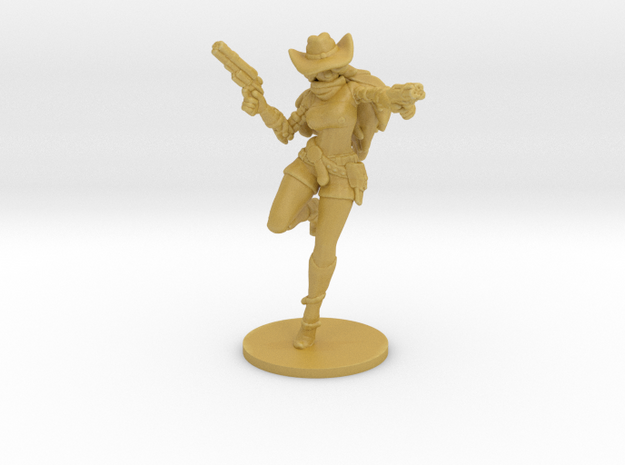 Cyber Cowgirl miniature model scifi games rpg dnd in Tan Fine Detail Plastic