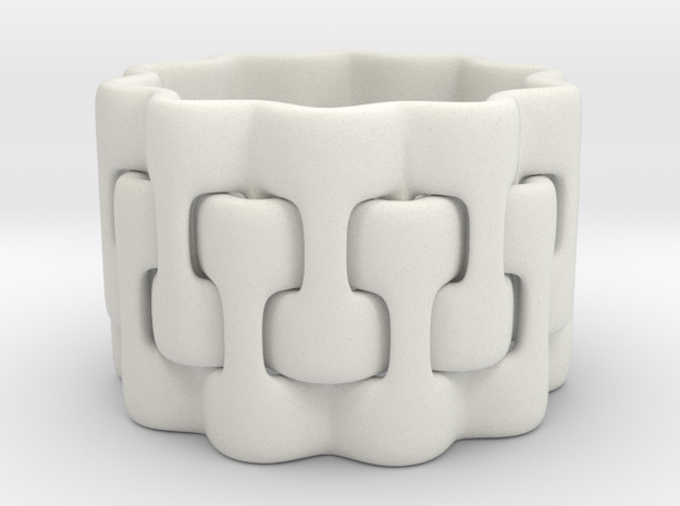 Interlaced Candle Ring 2 in White Natural Versatile Plastic