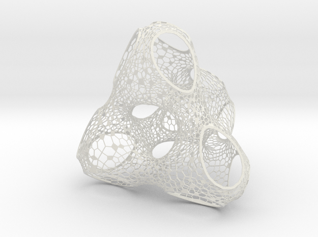 Tetrahedral in White Natural Versatile Plastic