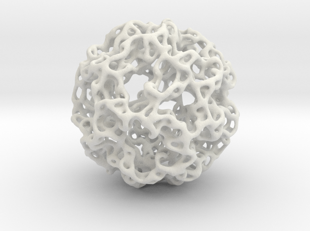 Tree Root Voronoi Sphere  in White Natural Versatile Plastic