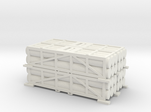 1 to 87 MLRS pod 4 pod stack in White Natural Versatile Plastic