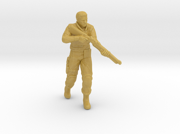 RE1 Chris with shotgun miniature model games rpg in Tan Fine Detail Plastic