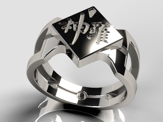 Shinra Ring-FF7 in Polished Silver: 10 / 61.5