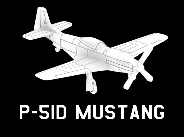 P-51D Mustang in White Natural Versatile Plastic: 1:220 - Z
