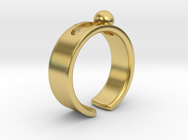 Notched ring in Polished Brass