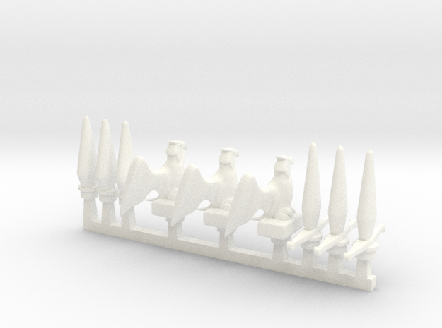 9 x Pike Eagle Spike in White Processed Versatile Plastic: d3