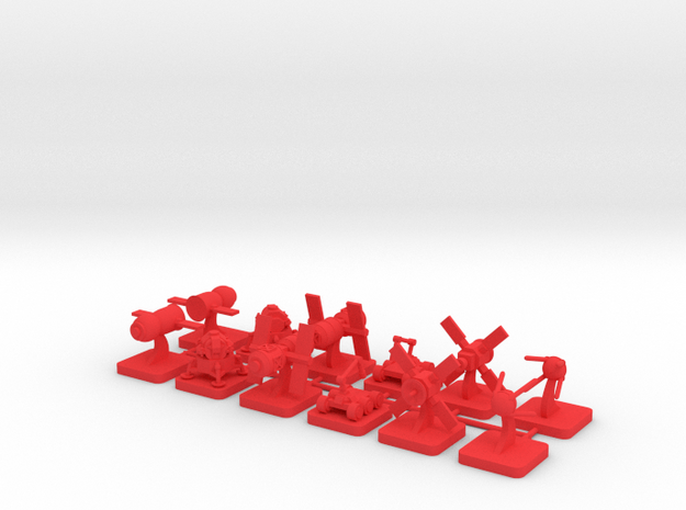 custom order, space program minis 12-set in Red Processed Versatile Plastic