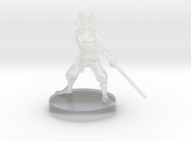 Halfling Female Monk in Clear Ultra Fine Detail Plastic