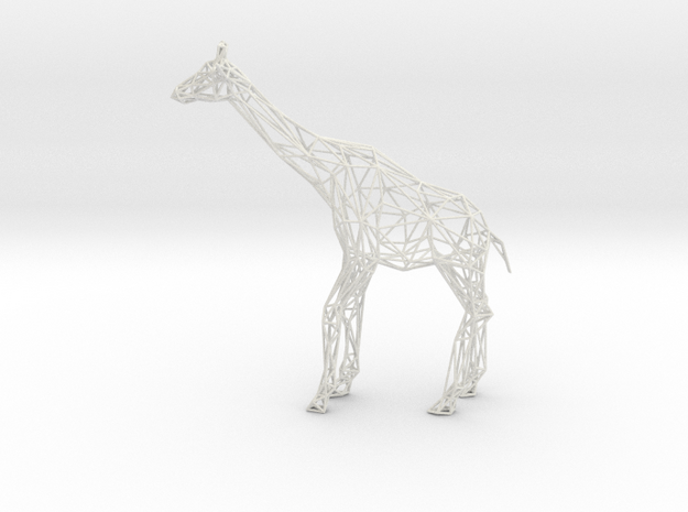 Wire Giraffe in White Natural Versatile Plastic