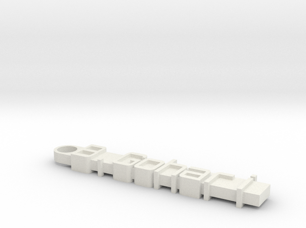 Customizable Keychain
 in White Natural Versatile Plastic