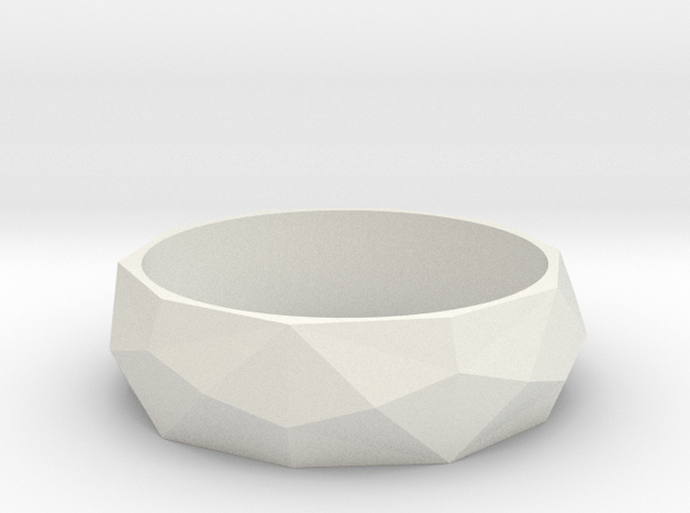 Low Poly Ring 
 in White Natural Versatile Plastic