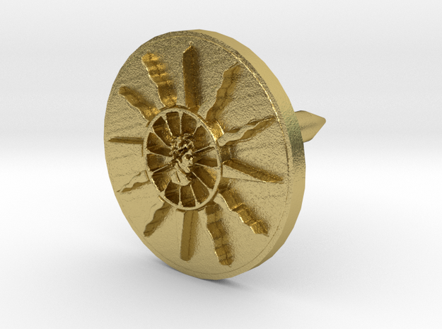Apollo lapel pin in Natural Brass