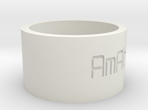 Personalized Ring 
 in White Natural Versatile Plastic