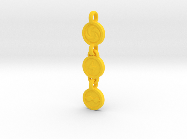 Spell Medallion Keychain with ALttP Medallions in Yellow Processed Versatile Plastic