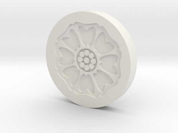 Lotus Game Tile in White Natural Versatile Plastic