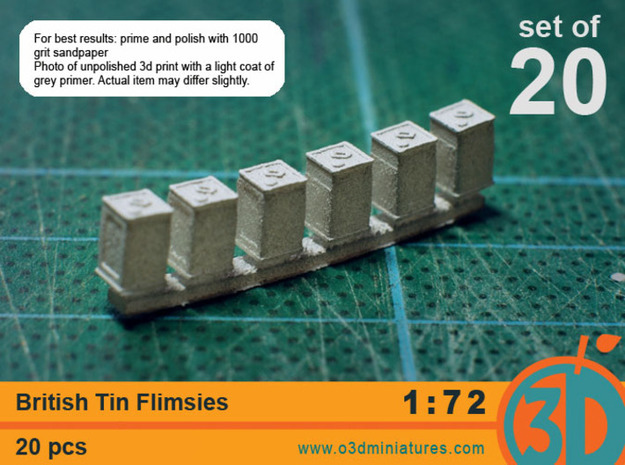British Tin Flimsies 1/72 Scale pack of 20 in Tan Fine Detail Plastic