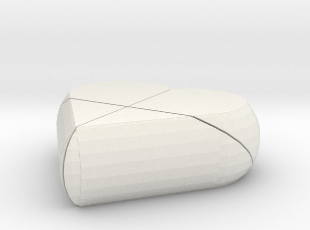 Secret Heart Box  in White Natural Versatile Plastic