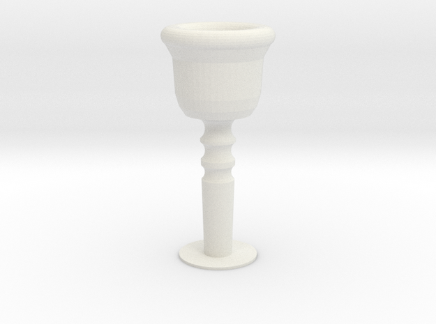 Customizable Trombone Mouthpiece 3
 in White Natural Versatile Plastic