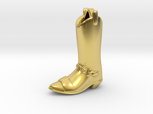 Cowboy's boot in Polished Brass